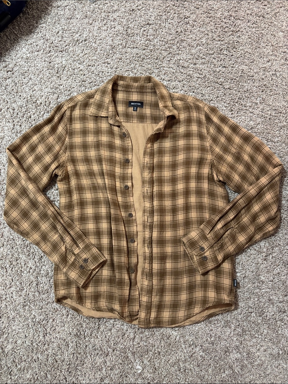 Brixton Tan & Brown Plaid Lightweight Shirt Jacket